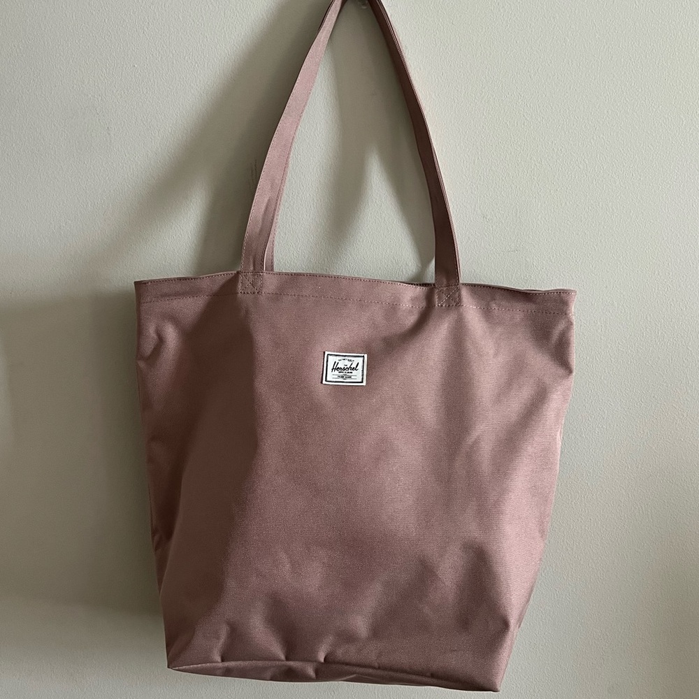 Herschel Supply Company Canvas Mica Ash Rose Zippered Tote Never Used